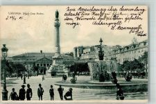 Lisboa Lissabon 1901 - Place Don Pedro Denkmal Säule