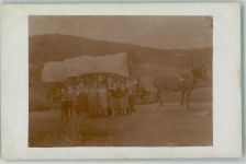 Pferd Planwagen Kutsche Privatfoto AK