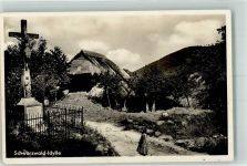 Wegkreuz Kind Schwarzwaldhaus Foto AK