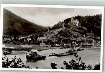 64757 W6932 Hirschhorn Neckar Foto AK Frachtschiff