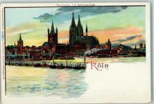 50667 W5021 Köln Altstadt-Nord 103 Lithographie Schiffsbrücke Dom