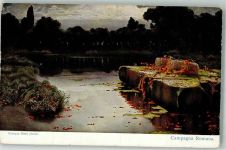 sign. Serra Eurique Campagna Romana Römer 1904 Künstlerkarte