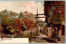 Serienkarte Monat September Verlag M. Steeger Serie II Guggenberger, T. Künstlerkarte