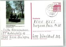 45657 W4350 Recklinghausen , Westf 1987 Ganzsache Denkmal Große Liegende