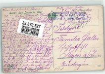 Deutsches Geschütz mit Artilleriebeobachtern auf einem Grashügel BHC Nr. 2137 Feldpost Bayer. 1. Res.-Div. Artillerie WK I 1915