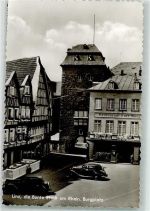 53545 W5460 Linz a Rhein Foto AK Burgplatz Cafe Gasthaus Burghof