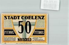 56068 W5400 Koblenz am Rhein 1921 Notgeldschein 50 Pfennig Gutschein