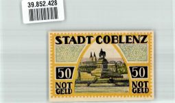 56068 W5400 Koblenz am Rhein 1921 Notgeldschein 50 Pfennig Gutschein