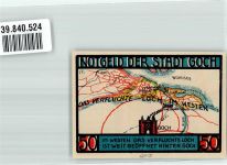 47574 W4180 Goch 1922 Notgeldschein 50 Pfennig Steintor