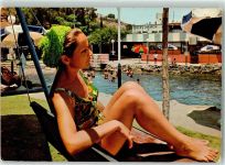 Tiberias Foto AK Schwimmbad Frau