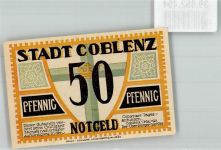 56068 W5400 Koblenz am Rhein 1921 Notgeldschein 50 Pfennig Gutschein