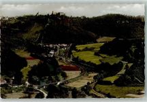 52385 W5168 Nideggen Foto AK Ort und Rurtal unterhalb der Burg Nideggen