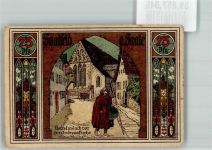07318 O6800 Saalfeld , Saale 1921 Notgeldschein Gutschein über 75 Pfennig Bettelmönch vor der Andreaskirche