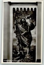 89264 W7912 Weißenhorn Foto AK Denkmal Christophorus