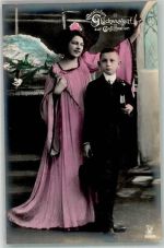 Rotophot Serie 2322-5 Engel Junge Bibel handkoloriert Konfirmation Foto AK