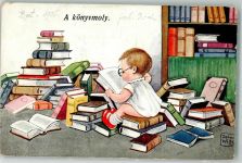 Kind Buch lesen WB SS Nr.8853 Wills, J. Künstlerkarte