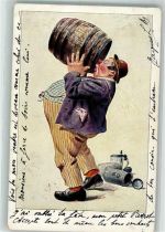 Aus dem Bierfass trinken Humor Bier 1900