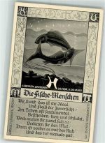 Fische Menschen Rückseite Text Sternzeichen 1935