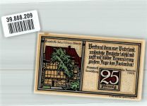 06484 O4300 Quedlinburg 1921 Notgeldschein 25 Pfennig Gutschein Klopstock`s Geburtshaus