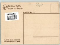 Ein Reiher im Schilfgras Werbe AK Eduscho-Kaffee Bremen Vogel 1934 Künstlerkarte