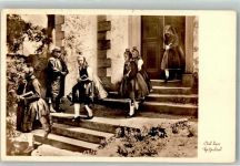 Mädchen beim Kirchgang Verlag Bruno Hansmann Nr. 90118 Trachten Schwälmer Foto AK