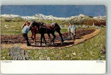 Am Pflug Bruckmanns Bildkarte Nr. 25 Segantini, G. Künstlerkarte