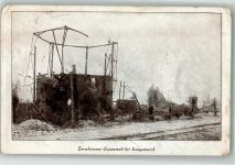 Langemark Langemarck Eine zerschossene Gasanstalt Feldpost WK I Dingolfing Westlicher Kriegsschauplatz 1916 Gebrauchsspuren