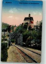 04736 O7305 Waldheim , Sachs - Schloss Kriebstein m. Eisenbahnbrücke