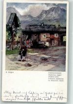 sign. Biegler H. Sonntagsmorgen Salon Apart Nr.5043 Trachten Österreich Künstlerkarte