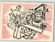 Karten aus dem Reich der Schwarzen Kunst : Nr. 17 der Buchdrucker Beruf Druckerei Künstlerkarte
