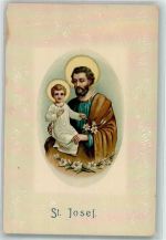Passepartout St. Josef Heiligenschein Heilige Prägedruck