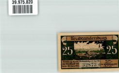 17033 O2000 Neubrandenburg , Meckl 1921 Notgeldschein Einlösung Stadtkasse 25 Pfennig Seeblick