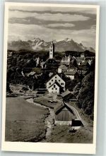 88239 W7988 Wangen im Allgäu Foto AK mit Kirche St. Martin Altmann und Säntis