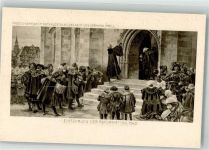 31134 W3200 Hildesheim Foto AK Rathaus Fresco Gemälde Einführung der Reformation