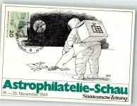 sign. Mur Astrophilatelie-Schau 19.-20.11.1969 2. Mondlandung Post Künstlerkarte