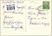Hasenfamilie vermenschlicht Eier werfen Osterei 1954 Künstlerkarte
