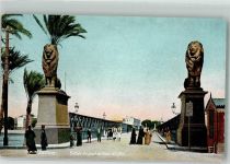 Kairo Cairo Foto AK Denkmal Löwen Entrée du pont Kasr-El-Nil
