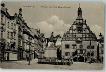 08523 O9900 Plauen , Vogtl Foto AK Denkmal König albert Marktpatz