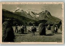 W8100 Garmisch-Partenkirchen Heuernte Landwirtschaft 1919