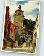91541 W8803 Rothenburg ob der Tauber Künstlerkarte sign. Binder, Tony Weißer Turm