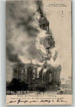20095 W2000 Hamburg 1906 - Brand Michaeliskirche 3. Juli 1906 Einsturz des Turmes