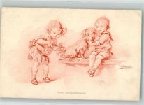 Kind als Hundefriseur Primus 1193 Fialkowska, W. Künstlerkarte