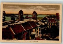 47051 W4100 Ruhrort 1923 Foto AK Rheinbrücke Tresor-Post