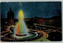 68159 W6800 Mannheim Foto AK Friedrichsplatz Leuchtfontaine Nacht
