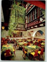 91541 W8803 Rothenburg ob der Tauber Foto AK Cafe Gasthaus Baumeisterhaus Terrasse bei Nacht Fotograf Ohmayer