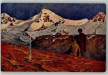 Nr. 195 Hans Beat Wieland : Verglühen Männer schauen einem Feuer zu E. A. Seemann 1919 Künstlerkarte
