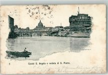 00100 Roma Rom 1900 Foto AK Castel S. Angelo S. Pietro