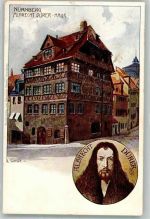 W8500 Nürnberg Monument sign. Schmidt Dürer Haus Dürer, A. 1900 Künstlerkarte