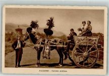 90100 Palermo Foto AK Tracht Kutsche Karren