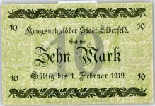 Notgeld 10 Mark , Elberfeld Geld auf AK